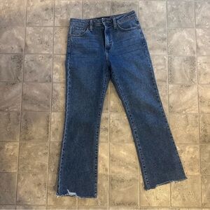Just Black Denim High Rise Straight Leg Raw Hem Jeans Size 26